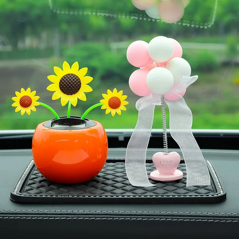 Solar Powered Automatic Swinging Sunflower Dancing Animated Flower Toy Car Interior Decorations Styling Home Decoration