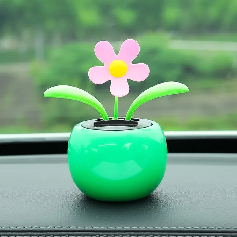 Solar Powered Automatic Swinging Sunflower Dancing Animated Flower Toy Car Interior Decorations Styling Home Decoration